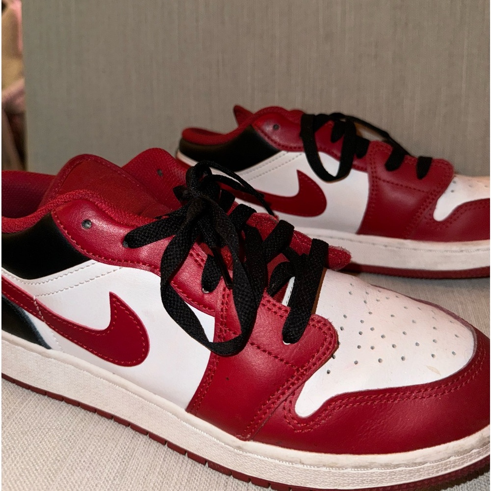Red and Black Jordan 1 Low Nike